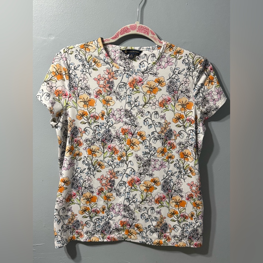 Brooks Brothers Floral Short Sleeve T Shirt‎ Women’s Size Medium
